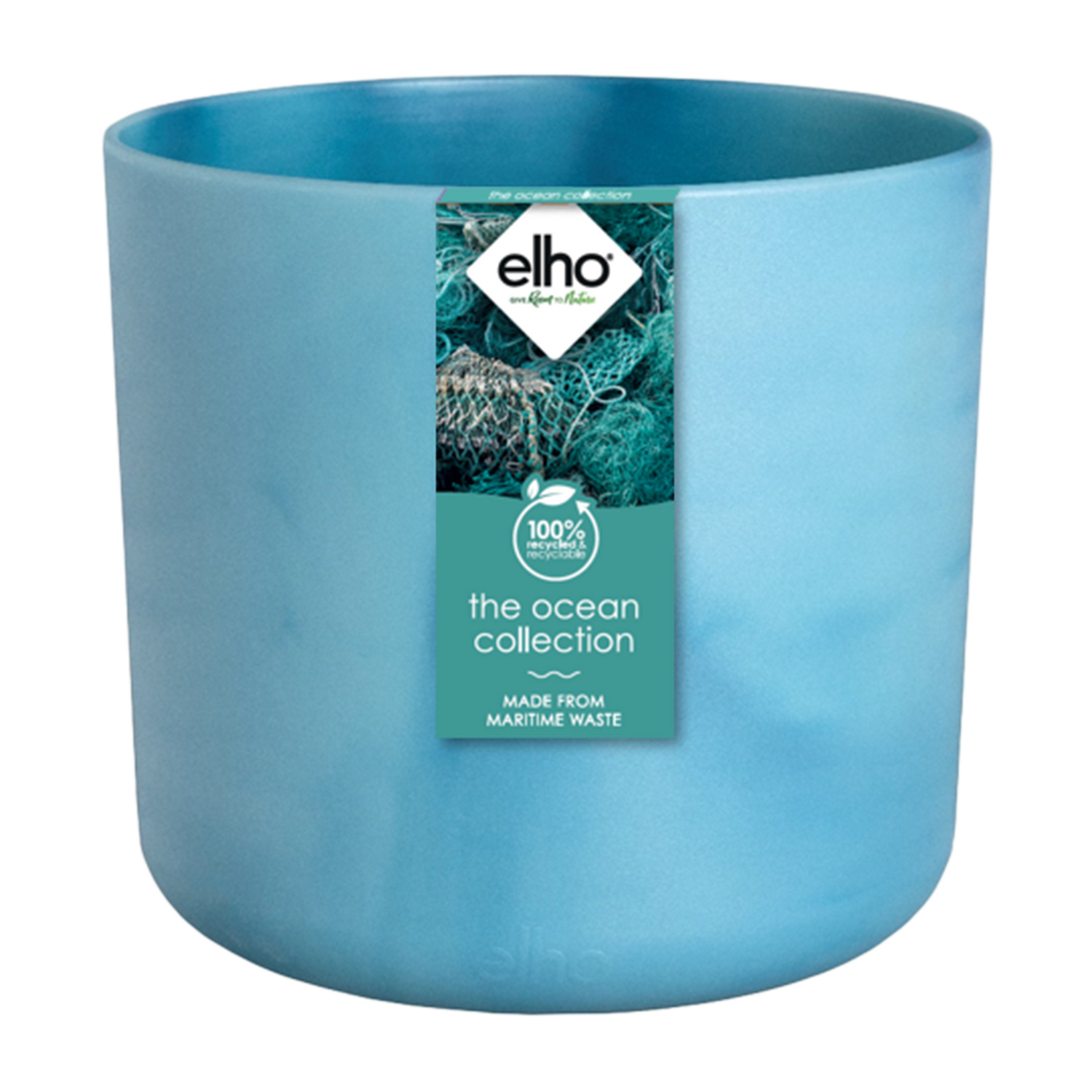 Pot Elho Ocean Round – Atlantic Blue (Ø22 cm)