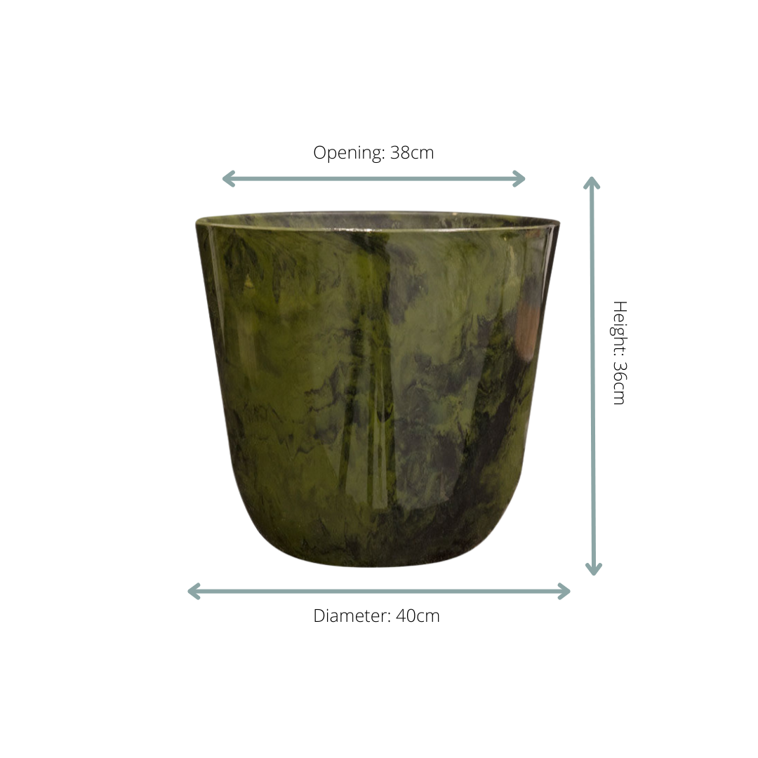 Pot Palermo Marble – Groen (Ø40 cm)