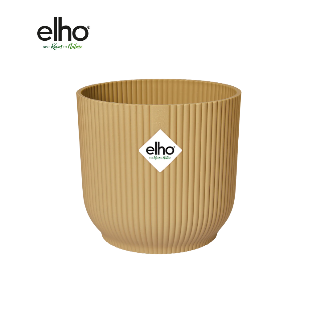 Pot Elho Vibes Fold Round – Geel (Ø14 cm)