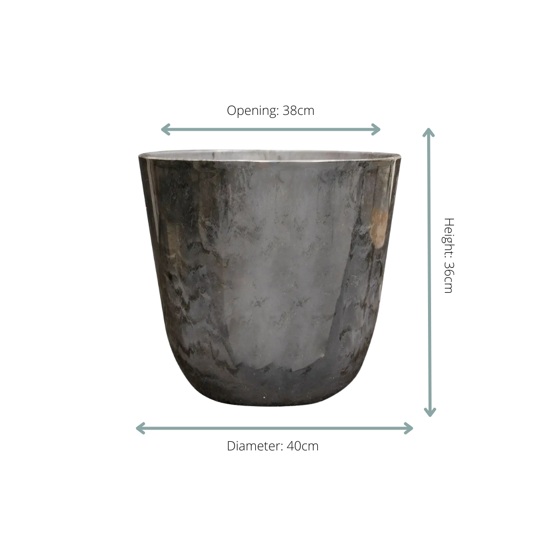 Pot Palermo Marble – Grijs (Ø40 cm)