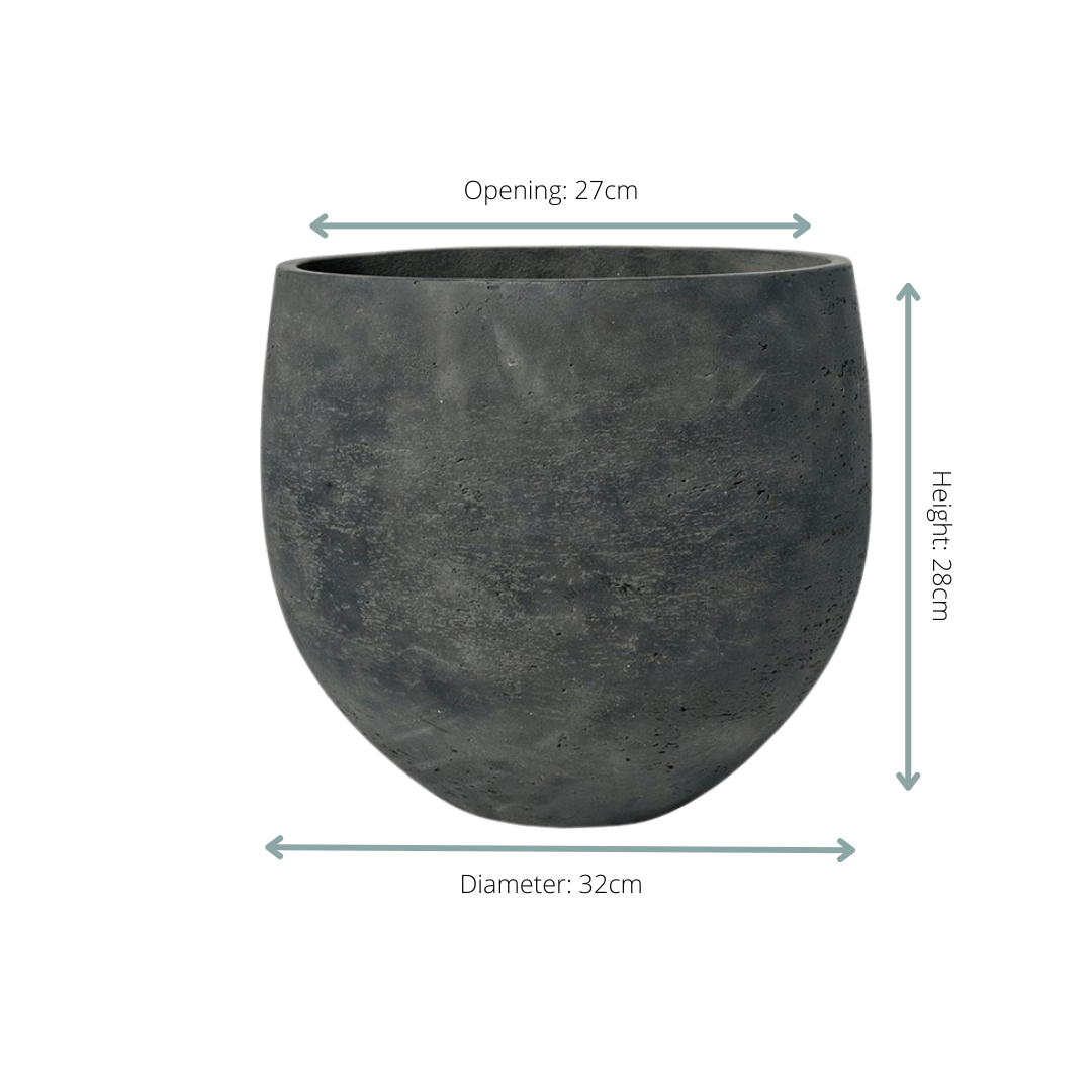 Pot Orb – Black Washed (Ø39 cm)