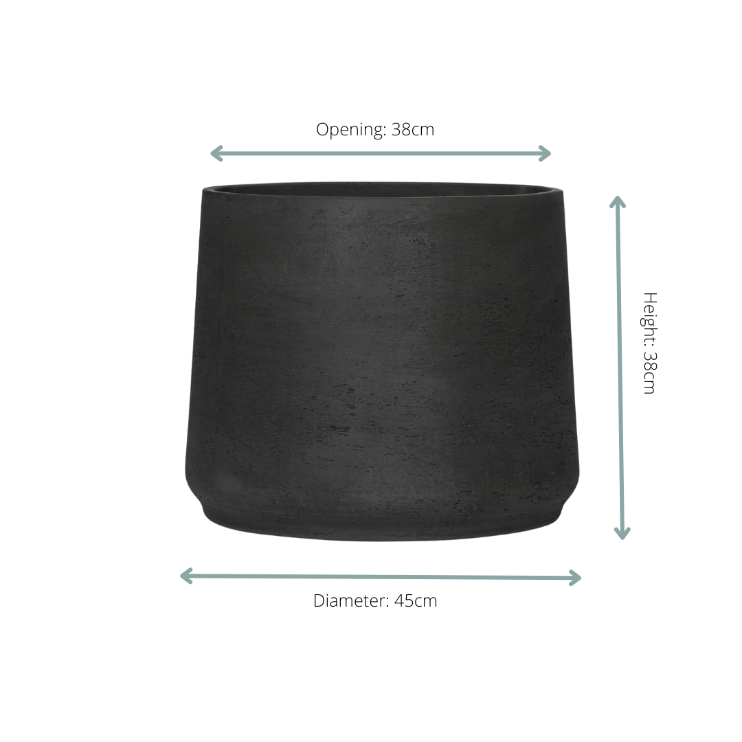Pot Jumbo Patt – Black Washed (Ø45 cm)