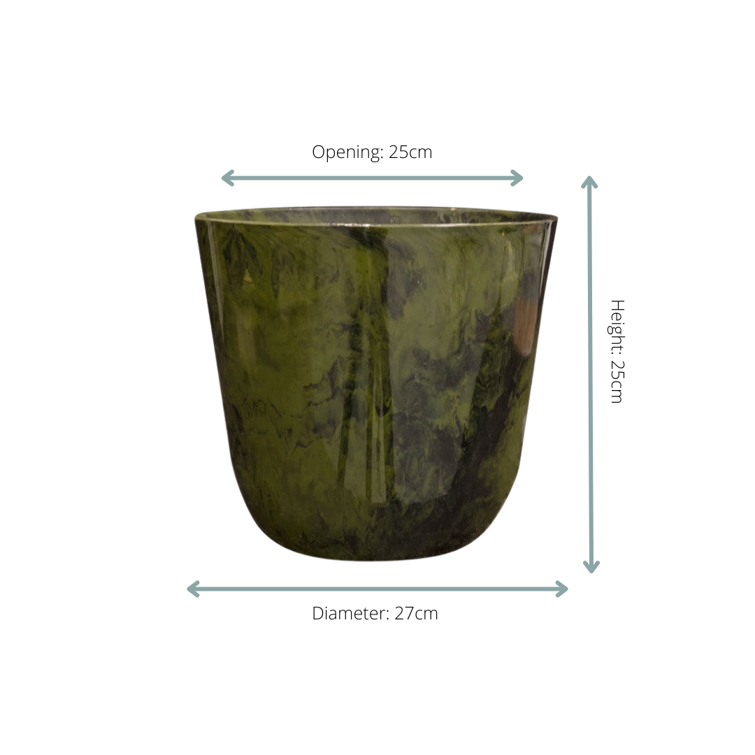 Pot Palermo Marble – Groen (Ø27 cm)